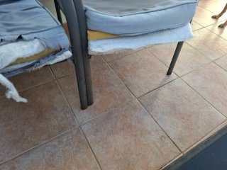 Conjunto jardín mesa cristal y 3 asientos
