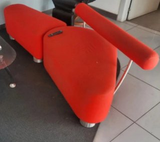Sofá Italiano Diseño Retro Rojo