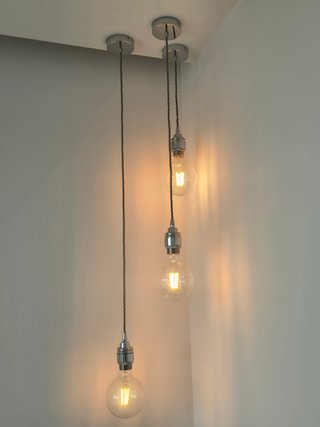 Lámpara colgante industrial con 3 bombillas Edison