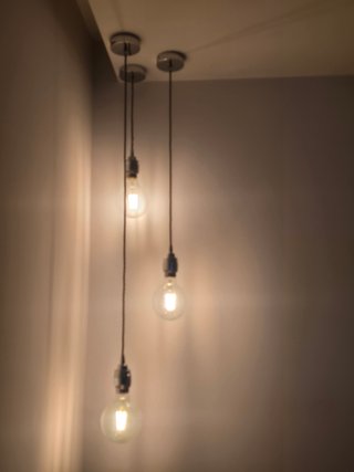 Lámpara colgante industrial con 3 bombillas Edison