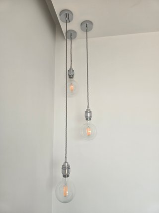Lámpara colgante industrial con 3 bombillas Edison