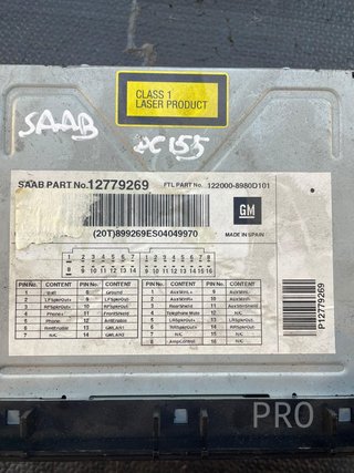 12779269 radio CD sistema de audio Saab 93 III