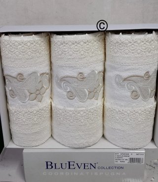 Set 6 Asciugamani Ospiti Ricamati Beige