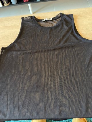 Camiseta transparente Stradivarius negra M