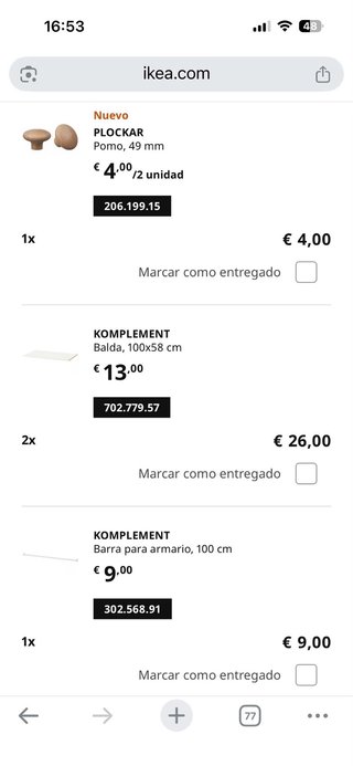 Armario IKEA PAX 100x60x236cm puertas GRIMO