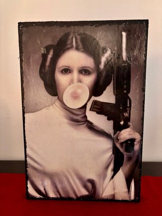 Quadro Principessa Leila Star Wars su legno
