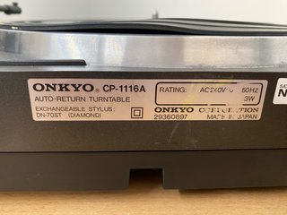 Tocadiscos Onkyo CP-1116A - LEER
