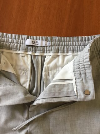 Pantalón fino vestir hombre gris