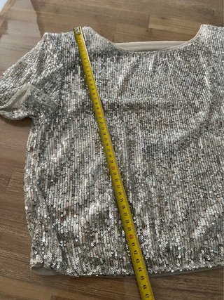 Blusa fiesta lentejuelas plateada