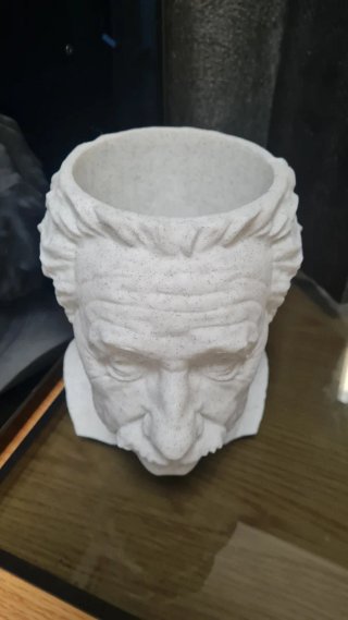 Macetero Cabeza Einstein Mármol Gris