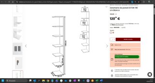 Estantería de pared ESTON 190 cm Blanca