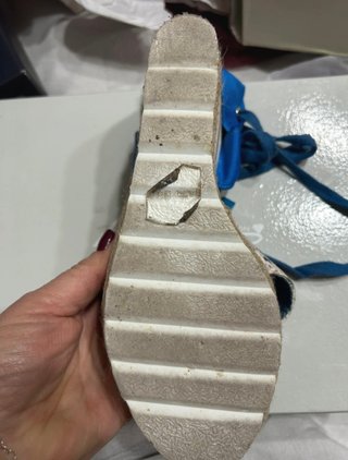 Sandali zeppa bianchi e azzurri