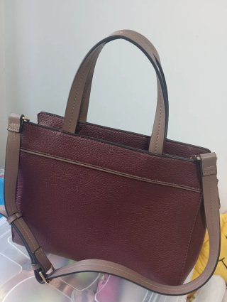 Bolso Bicolor Granate y Chocolate