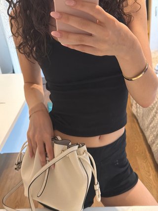 Bolso de mano beige