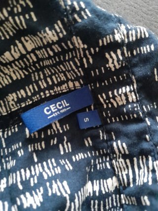 Camicia blu stampata poliestere stretch tg. S