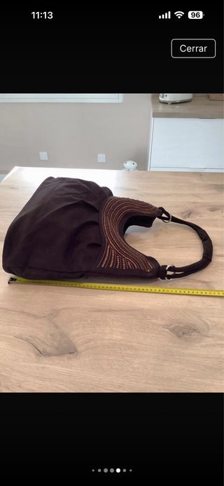 Precioso bolso de algodon en marron chocolate