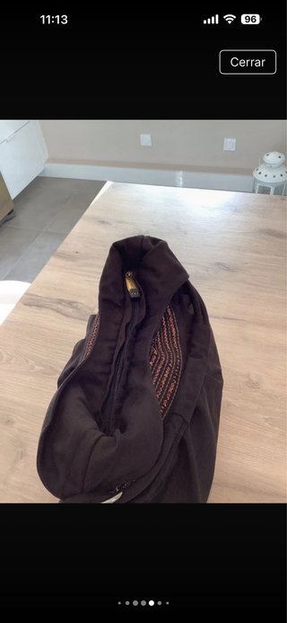 Precioso bolso de algodon en marron chocolate