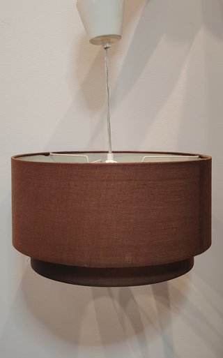 Lámpara de techo marrón tela 35cm