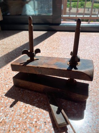 Prensa Carpintería Antigua Madera