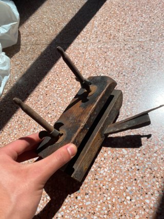 Prensa Carpintería Antigua Madera