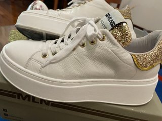 Sneakers Meline pelle glitter oro n.40