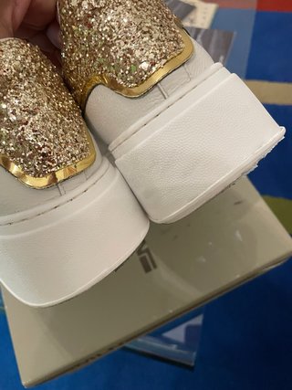 Sneakers Meline pelle glitter oro n.40
