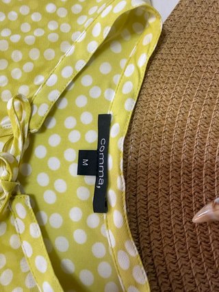 Vestido Comma amarillo lunares
