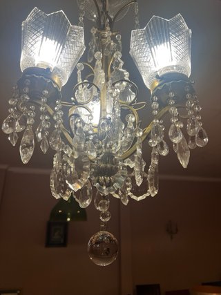 Lámpara de techo antigua de cristal