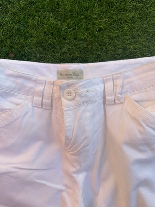 Pantalones Massimo Dutti blancos con raya lateral