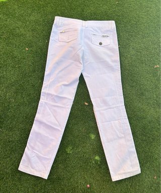 Pantalones Massimo Dutti blancos con raya lateral