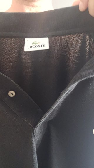 Polo Lacoste Negro Talla S