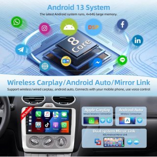 podofo 4G+64G Carplay Car Radio