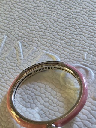 Anillo Pandora esmalte rosa y plata