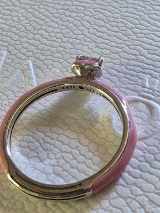 Anillo Pandora esmalte rosa y plata