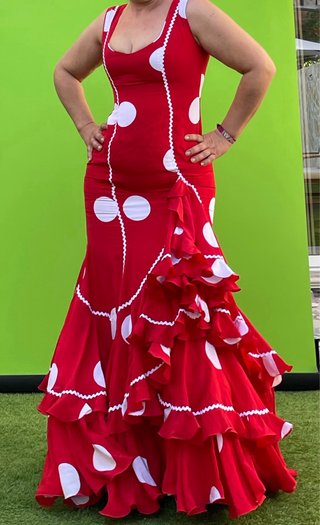 Vestido de Flamenca Rojo Talla 38