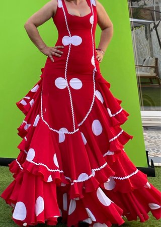 Vestido de Flamenca Rojo Talla 38