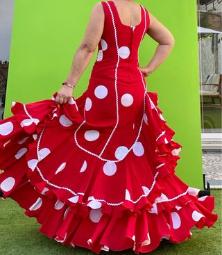 Vestido de Flamenca Rojo Talla 38