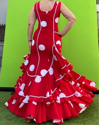 Vestido de Flamenca Rojo Talla 38