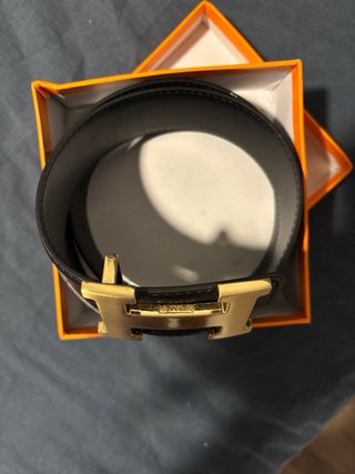 Cinturón Hermès Piel original Hebilla H Dorada
