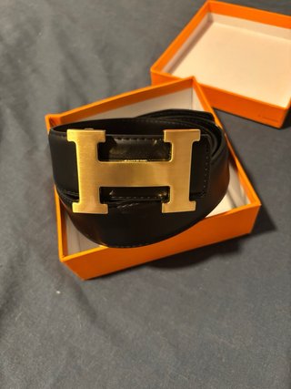 Cinturón Hermès Piel original Hebilla H Dorada