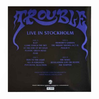 TROUBLE - Live In Stockholm 2LP, Vinilo Negro