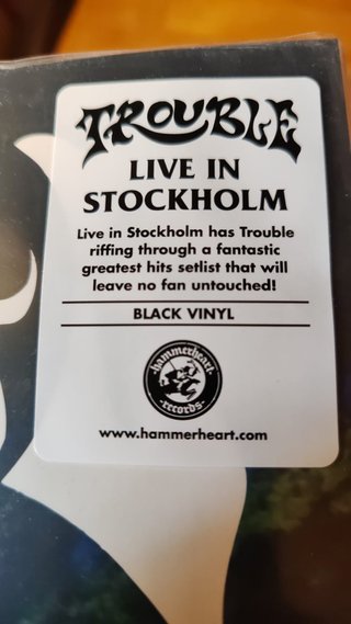 TROUBLE - Live In Stockholm 2LP, Vinilo Negro