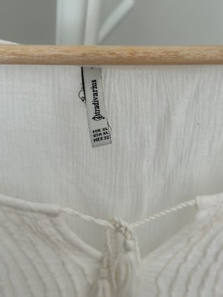 Blusa Stradivarius Blanca Manga Farol Talla XL