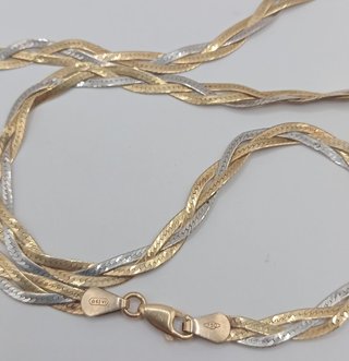 Gargantilla Trenza dos oros 18k, 9,59gr, Ref O-424