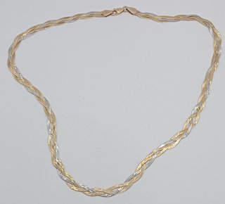 Gargantilla Trenza dos oros 18k, 9,59gr, Ref O-424