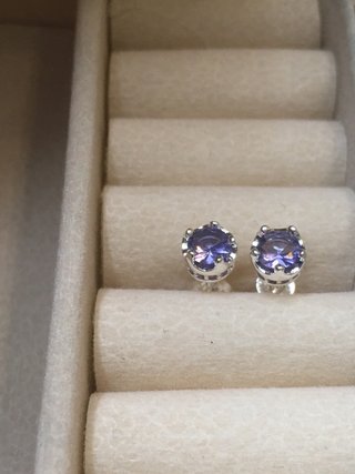 Pendientes plata morados y plateados