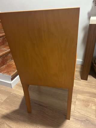 5 Sillas de madera haya con asiento naranja
