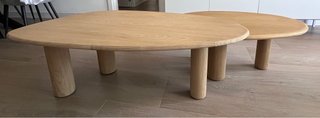 Juego de 2 mesas de centro de madera Wabi home