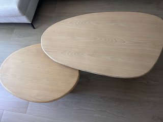 Juego de 2 mesas de centro de madera Wabi home