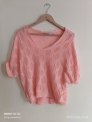 Blusa calada rosa talla única